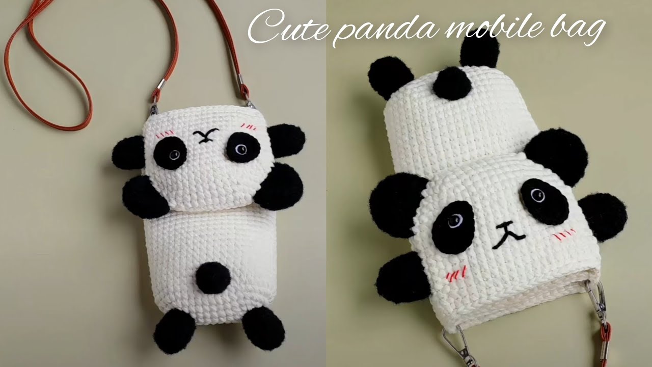 How to crochet panda mobile bag !! tutorial for beginners #stepbystep 