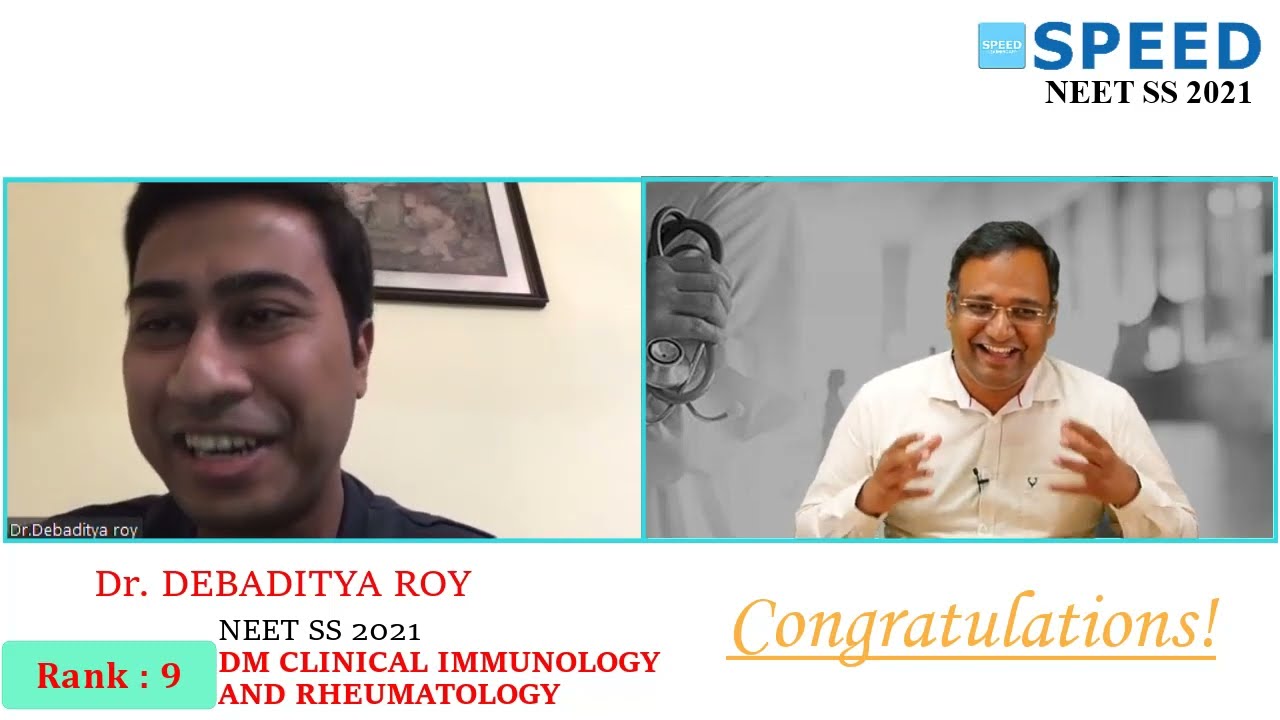 Rank 9, NEET SS 2021 | DM Rheumatology and Immunology - Topper Dr Debatiya Roy from SPEED