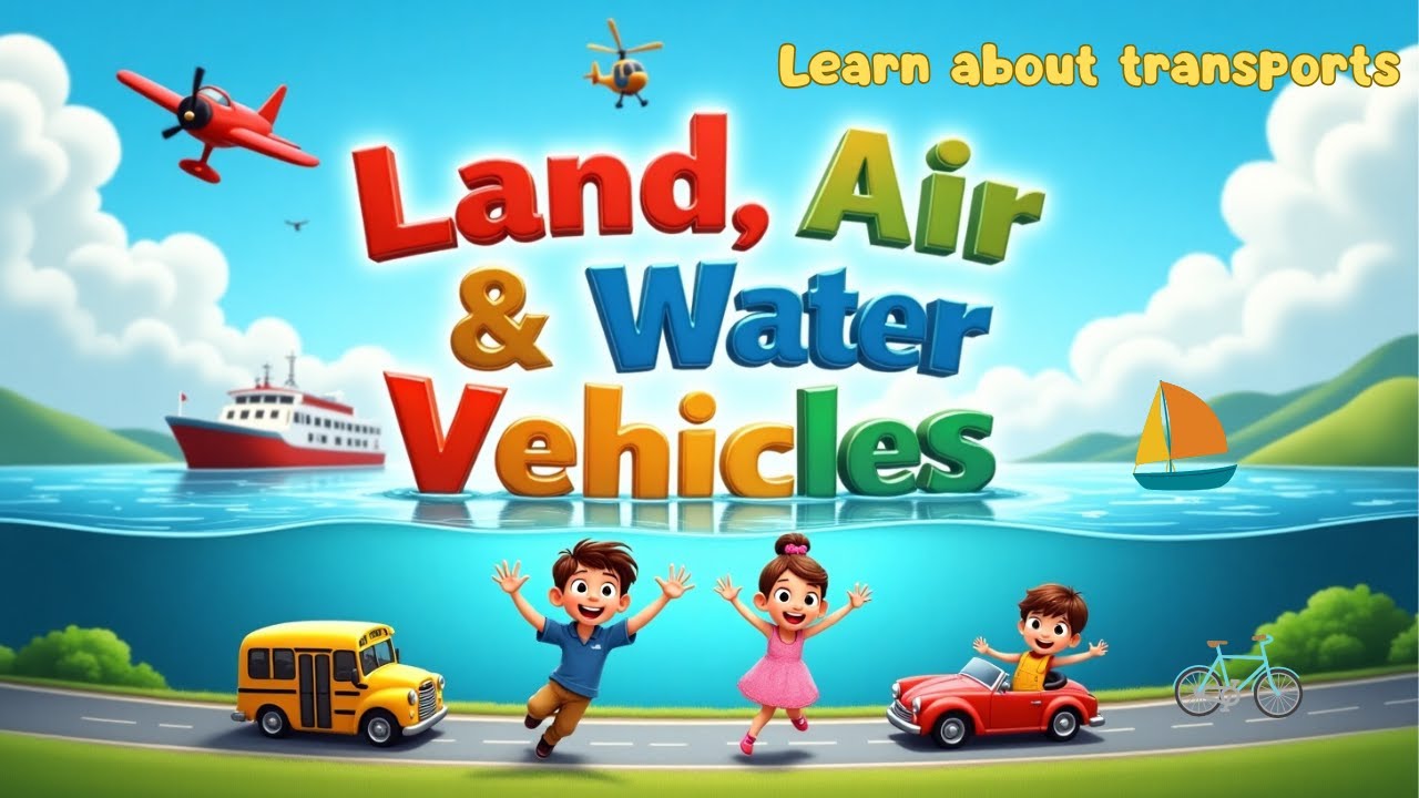 🚗✈️🚢 Land, Air & Water Vehicles for Kids | Learn About modes of Transport | Amazesphere Kids