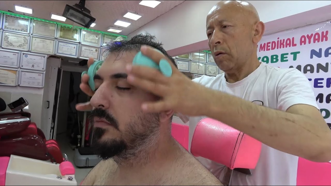 ASMR Face Massage Head Massage and Neck Massage By Pink Barber