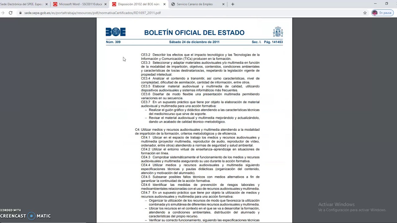 Cómo hacer un Anexo IV - curso SSCE0110 DOCENCIA DE LA FORMACIÓN PROFESIONAL PARA EL EMPLEO