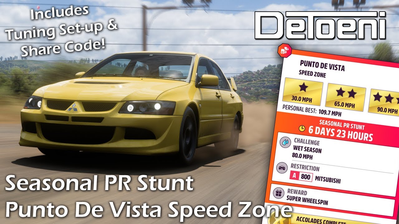 Руководство по скоростным зонам Punto De Vista для автомобилей Mitsubishi Forza Horizon 5