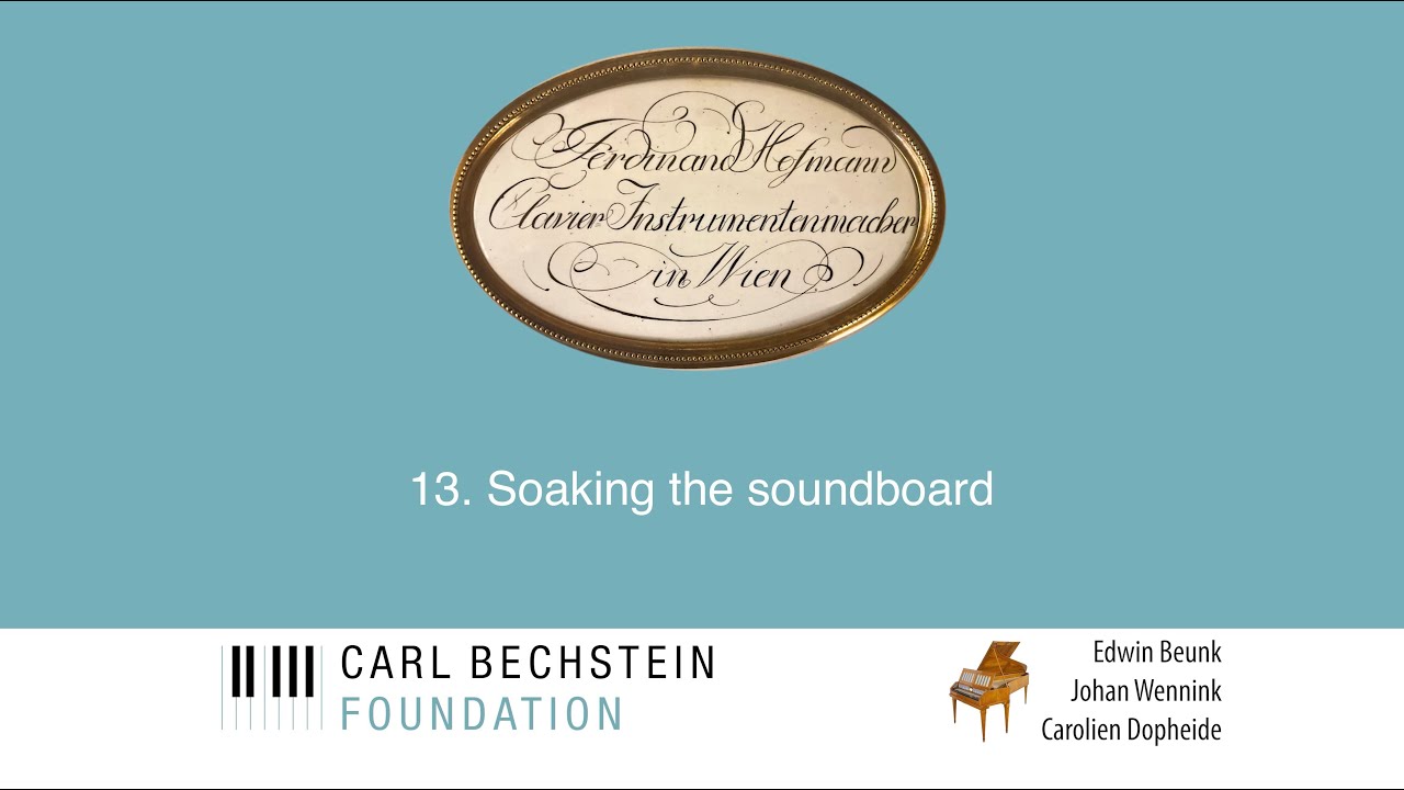 Restoring a fortepiano for the Carl Bechstein Foundation. 13. Soaking the soundboard.