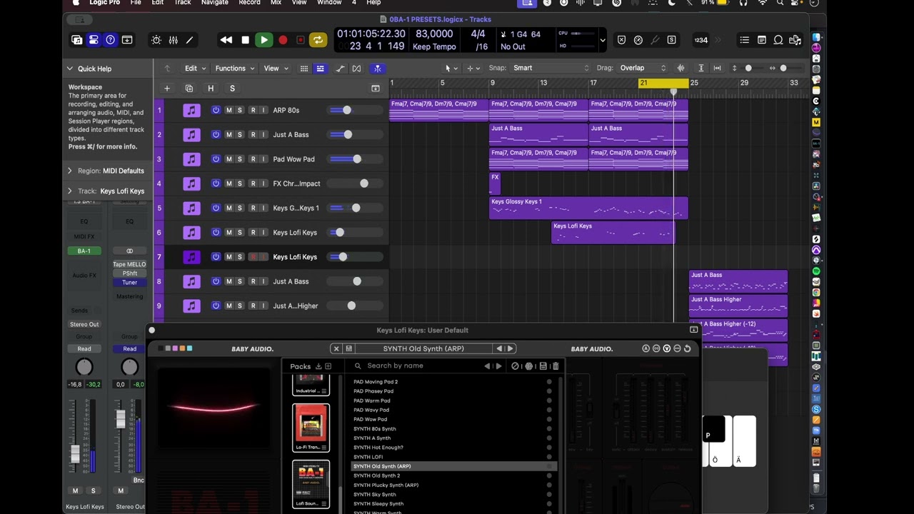 9. Completing A Short Track with my Preset pack for Baby Audio's synth 
