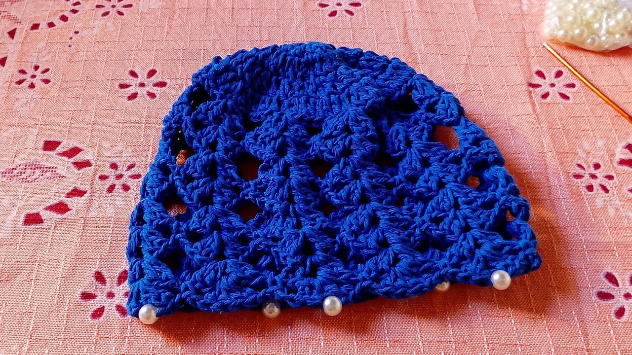 Touca, headpiece de crochê #toucadecroche #touca#headpiece 