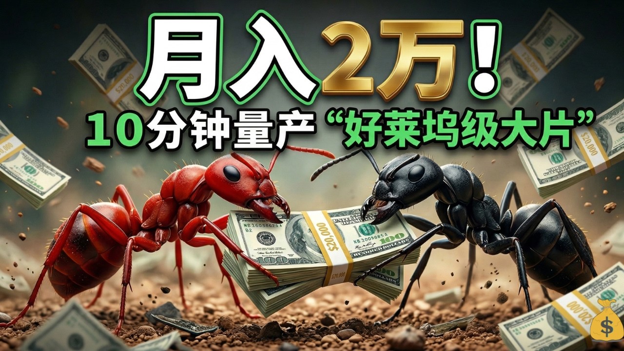 小白如何月入2万？用AI 10分钟量产&ldquo;好莱坞级大片&rdquo;，单条破百万播放！（揭秘4种变现套路）