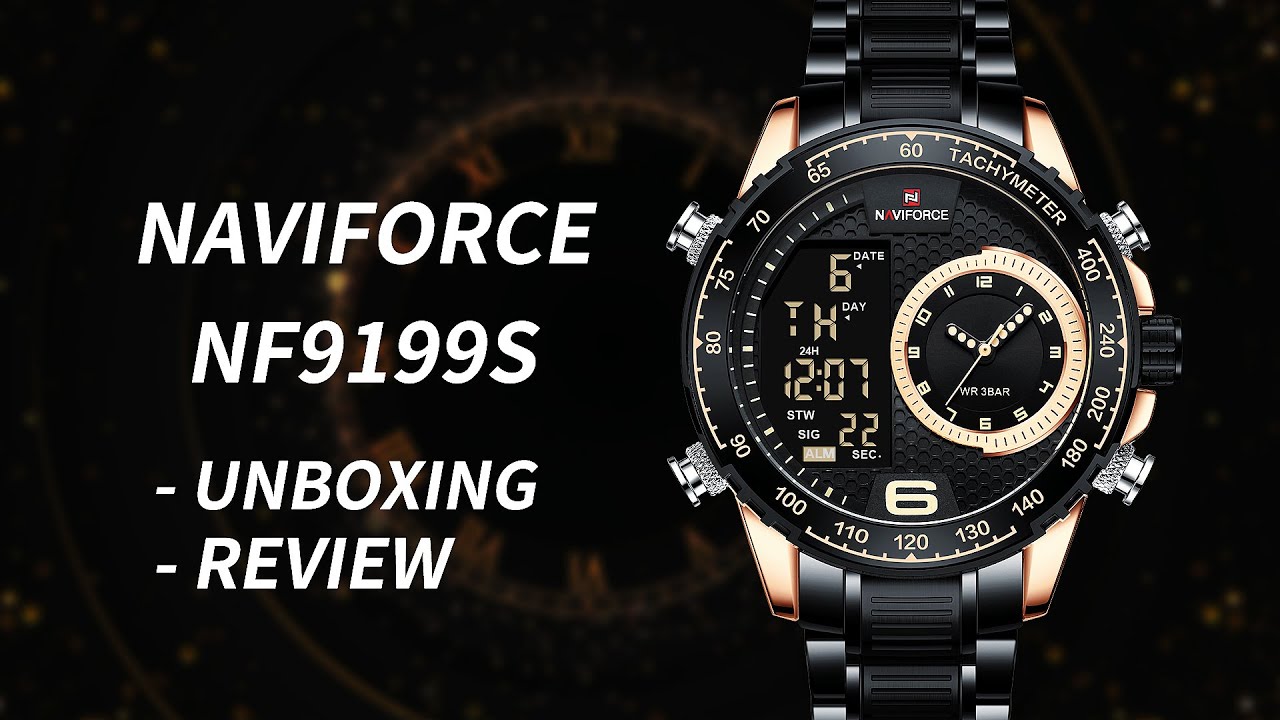 UNBOXING REVIEW丨NAVIFORCE Watch Men's Watch NF9199S Offset Dial Dual Display Watch (Guochao Style)