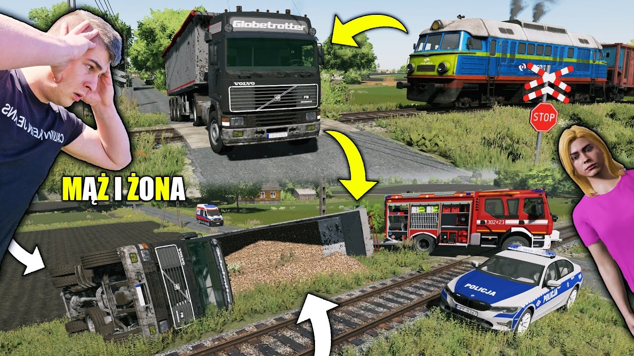 TO MIAŁ BYĆ ZWYKŁY DZIEŃ W PRACY😱 CIĘŻAR&Oacute;WKA UTKNĘŁA NA TORACH😭 DOSZŁO DO WYPADKU❗😮┃MĄŻ I ŻONA┃87