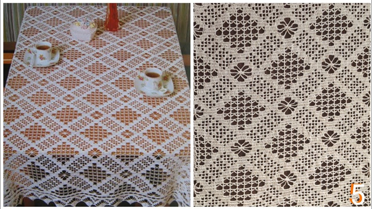 مفرش فيلي لسفرة والطاولات وسجادة وللسرير وطريقة تكبيره طولاوعرضا للمبتدئين الجزء5 Crochet tablecloth