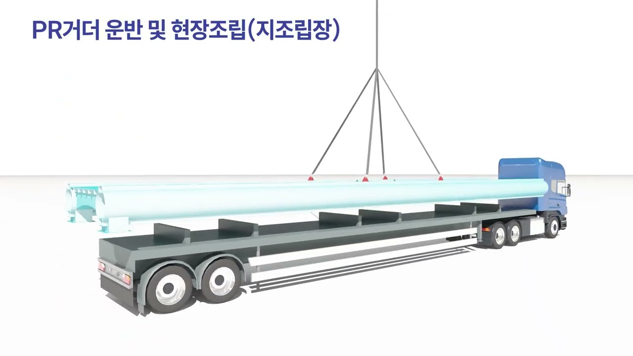 DS Global - PR거더 강관보도교 공법 제작&middot;설치영상(3D)
