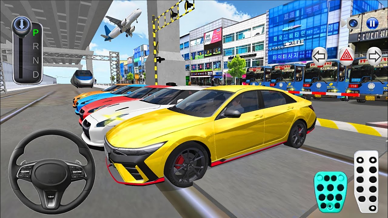 New Golden Elantra N & All Supercars vs Bullet Train🚄🚘 3D Driving Class 2026 - Android Gameplay🎮