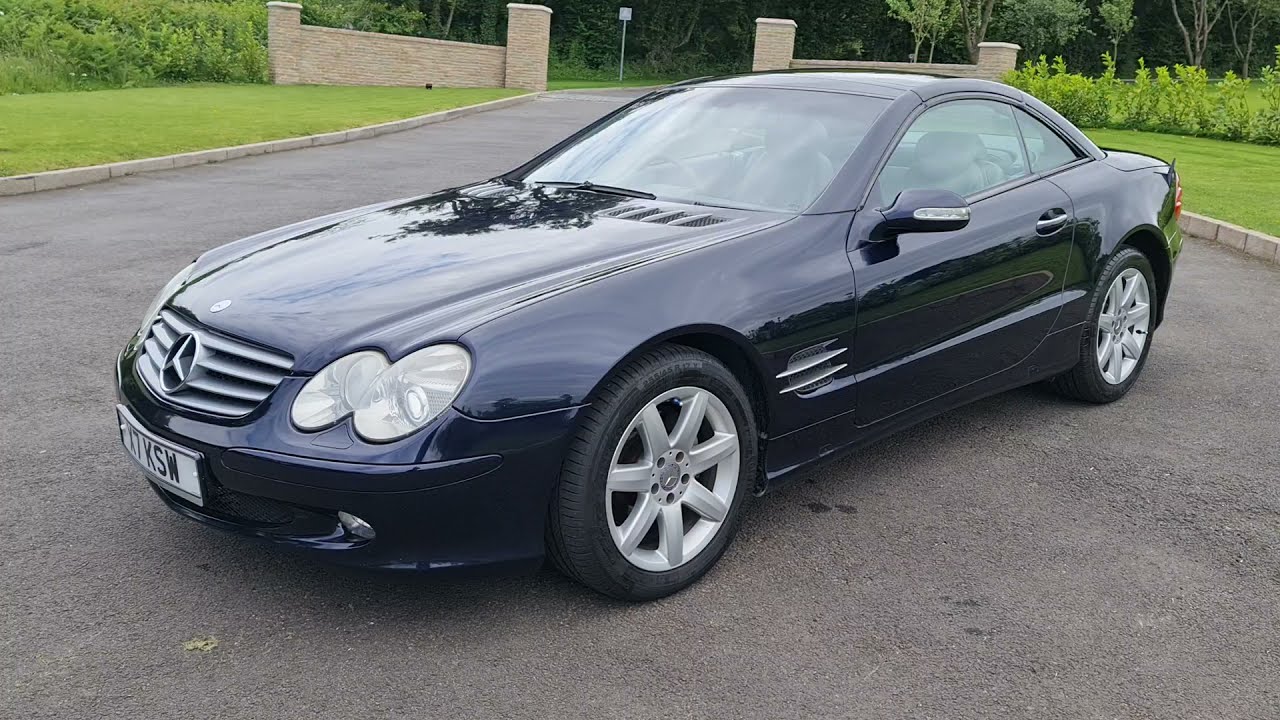 2003 MERCEDES SL350 R230 CONVERTIBLE SL SERIES 2DR 3.7 V6 REVIEW AND VIRTUAL VIEWING ROOF LOWERED