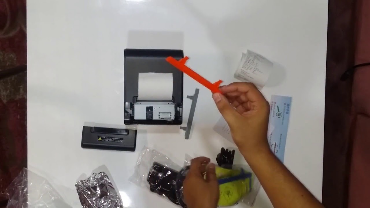 شرح طريقة تركيب طابعة كاشير حرارية XP N160ii