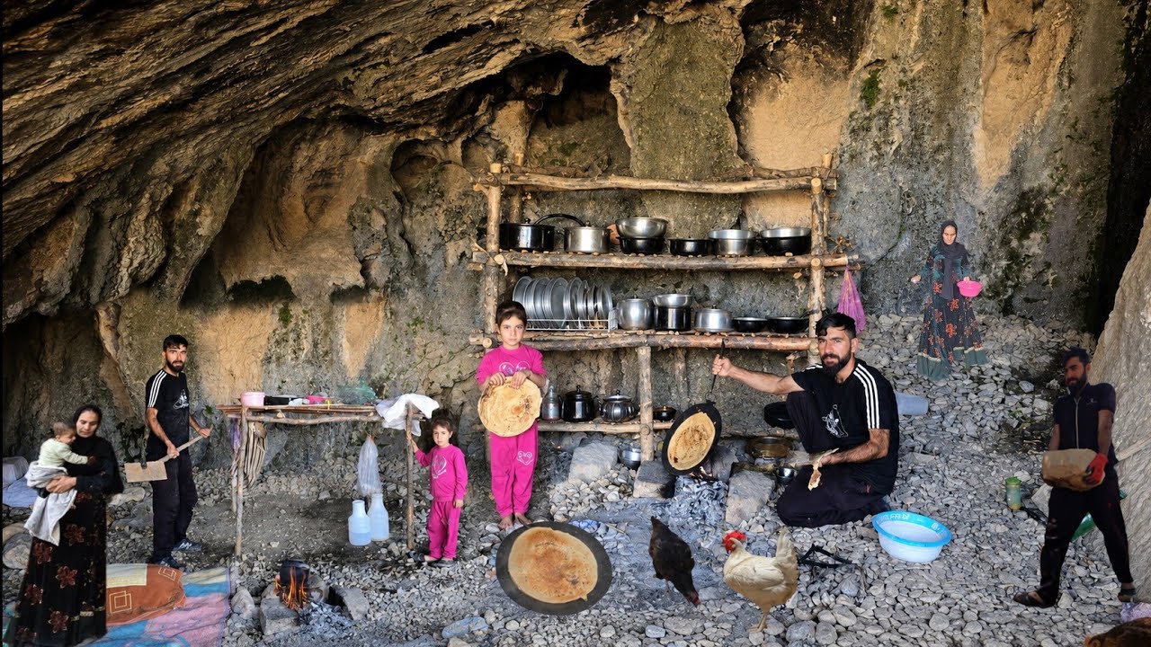 Real Nomadic Cave Life in Iran&rsquo;s Zagros Mountains | A Couple&rsquo;s Struggle to Build a Home