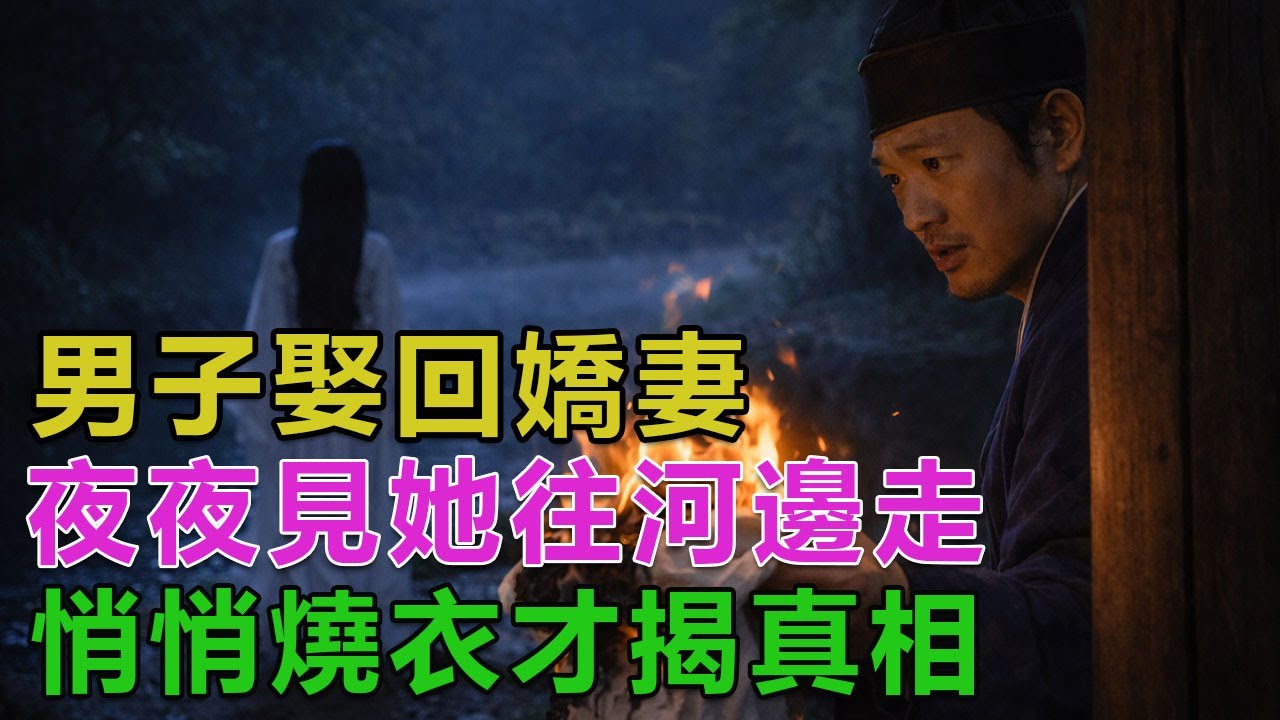 民間故事：男子娶回嬌妻，夜夜見她往河邊走，悄悄燒衣才揭真相