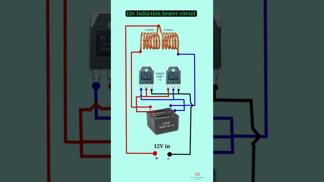 Induction heater circuit | how to make heater #inductionheater #heater #electronic