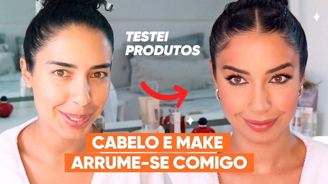 PENTEADO FÁCIL PRA PRA CABELO CACHEADO + MAKE BÁSICA PRO DIA: ARRUME-SE COMIGO | JULIANA LOUISE