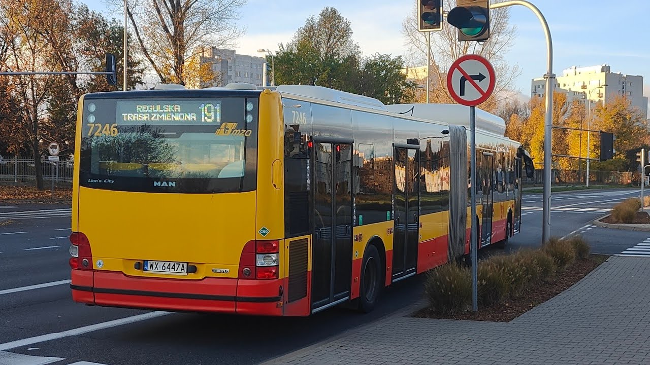 Linia 191 ( Kurs Wydłużony ) - Man Lion's City G CNG #7246 ( MZA Warszawa )