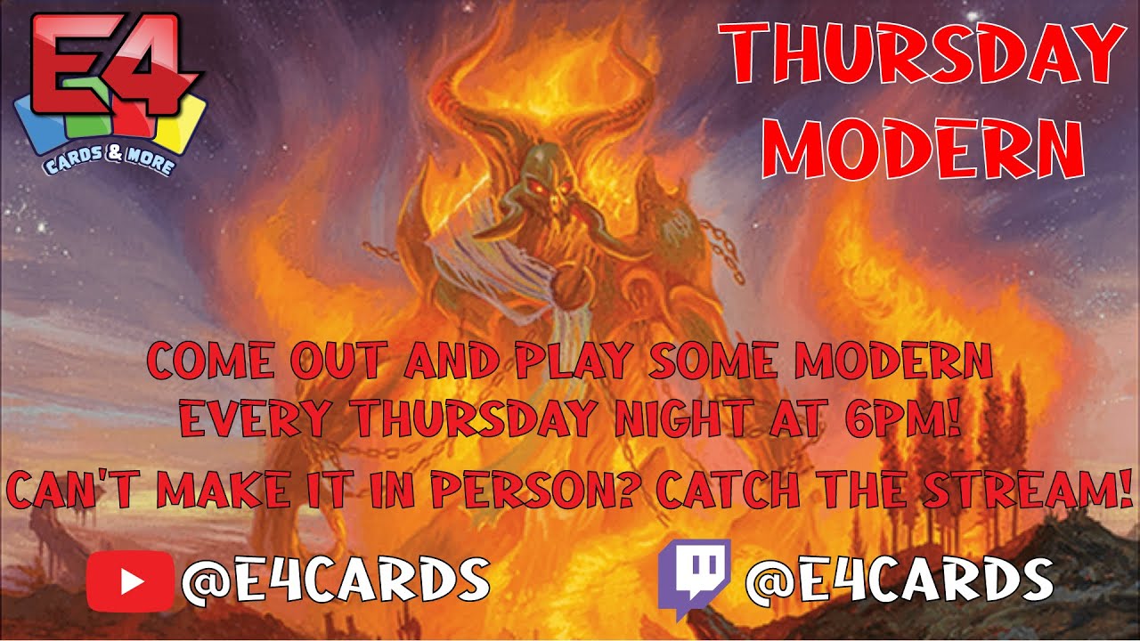 Thursday Modern at E4 🔥 Live Matches Featuring Today’s Modern Meta
(E4 Cards LIVE)