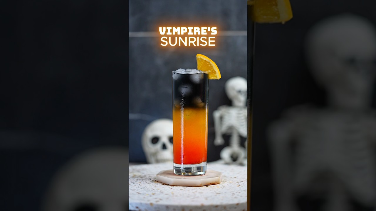 Vampire&rsquo;s Sunrise! 🧛&zwj;♂️🌅 #cocktail #bar #bartender #halloween #drinks #drink #cocktails #orange