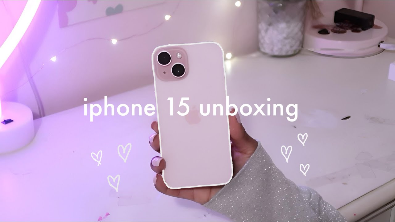 iPhone 15 *pink* unboxing + set up and accessories