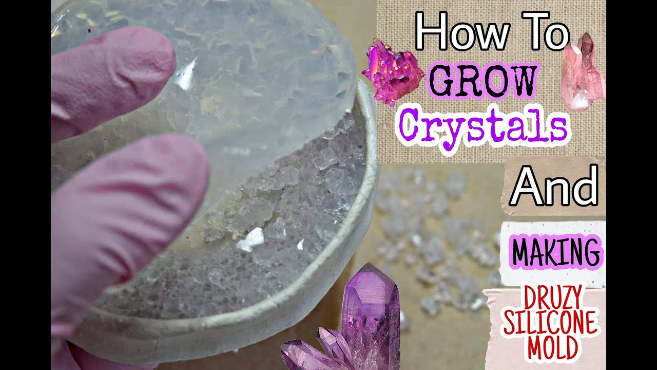 How to make Crystal Druzy mold inserts for Resin Coasters | How to Grow Crystals at home