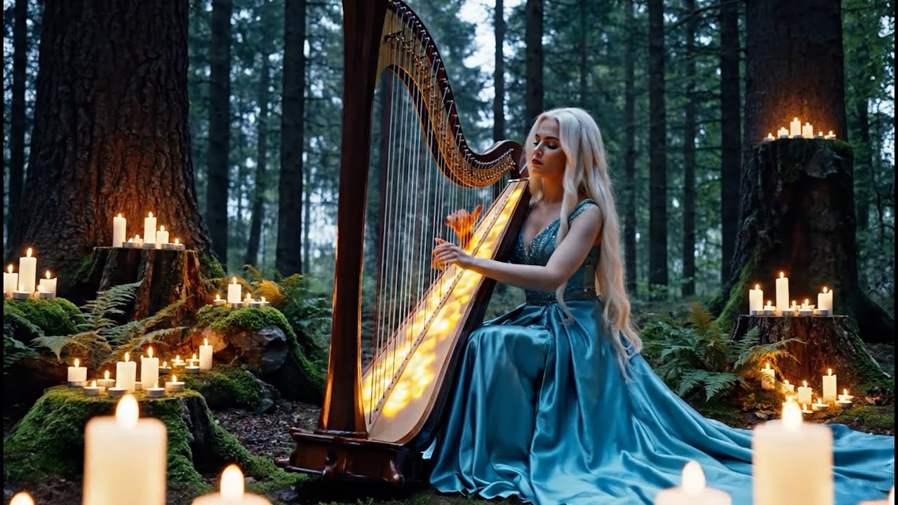 Sunlit Lakeside HARP Music ☀️ Sparkling Nature Ambience for Study & Focus