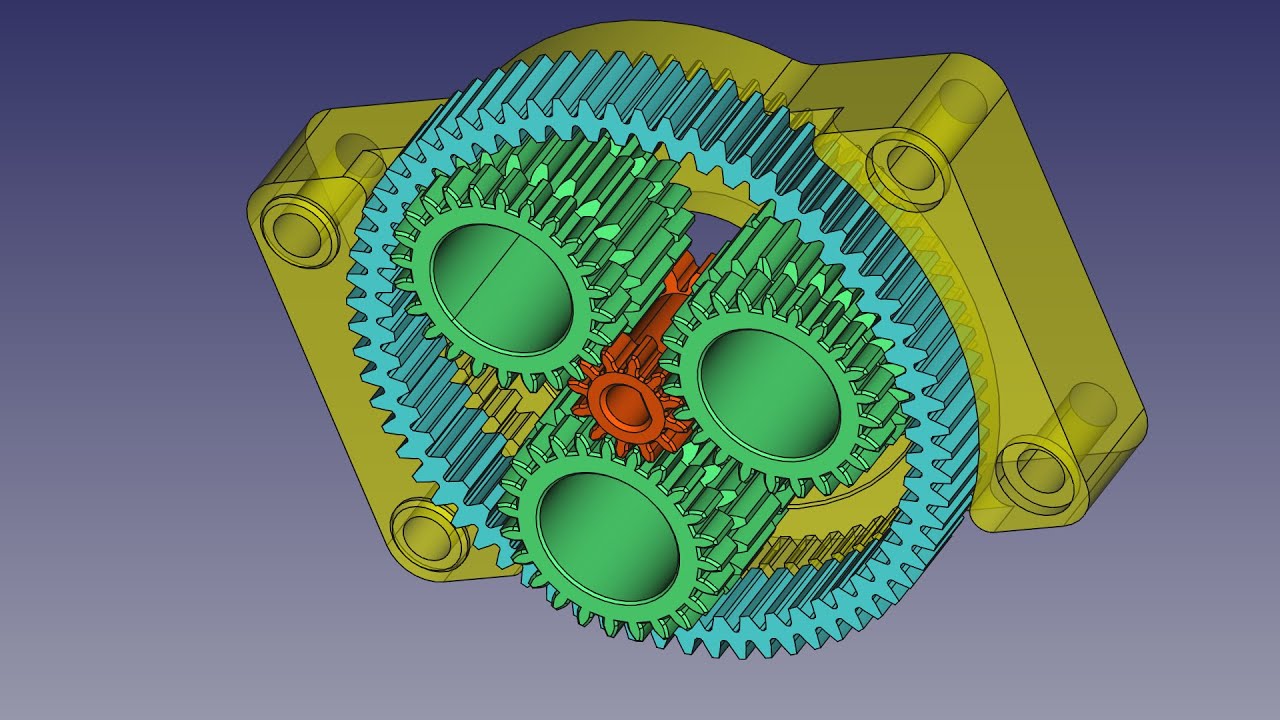 354:1 ratio 3D-printed planetary compound drive / Przekładnia planetarna 354:1