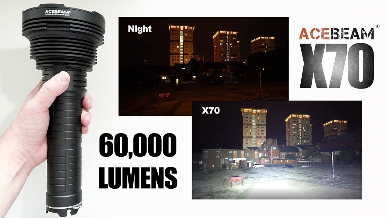 Acebeam X70 - 60,000 lumens - Brightest Flashlight of 2018!