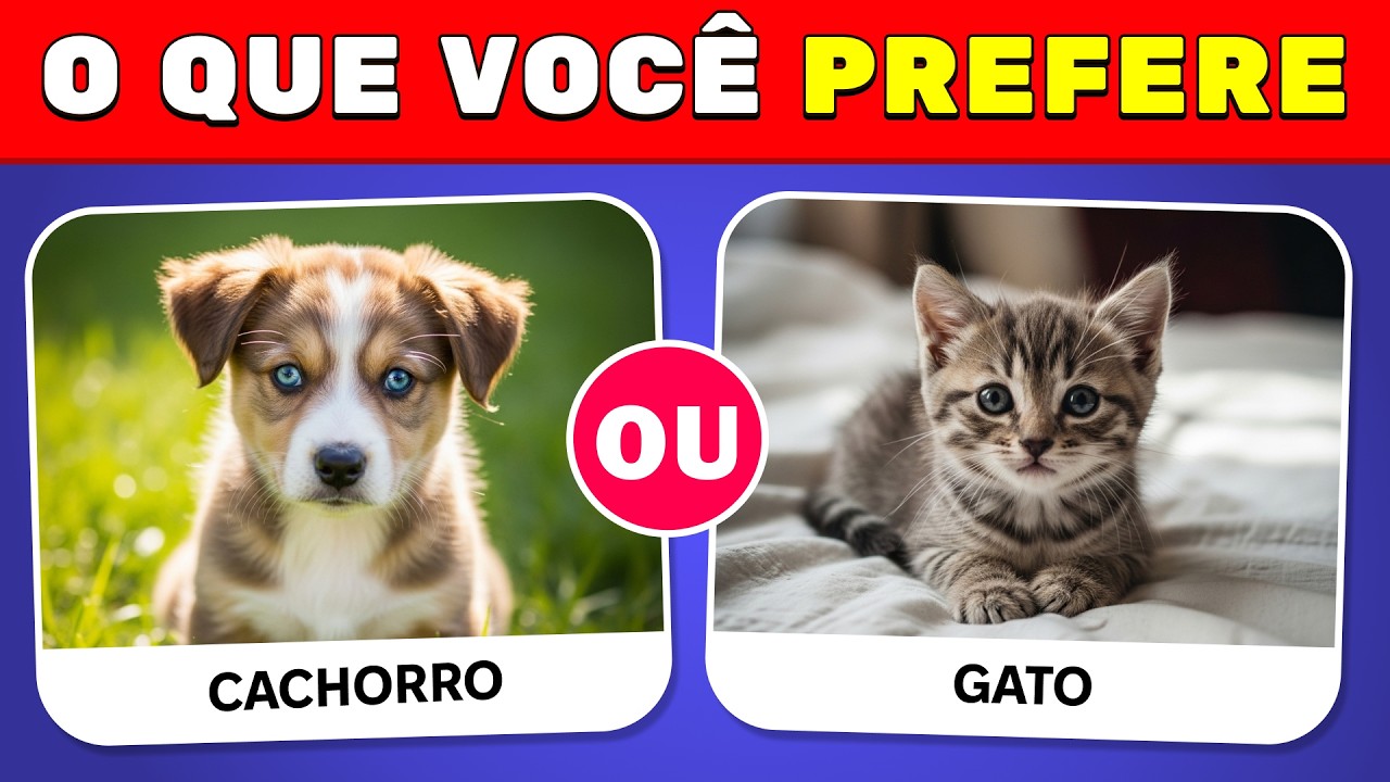Você Prefere? 🐶🐯 Dilemas com Animais
