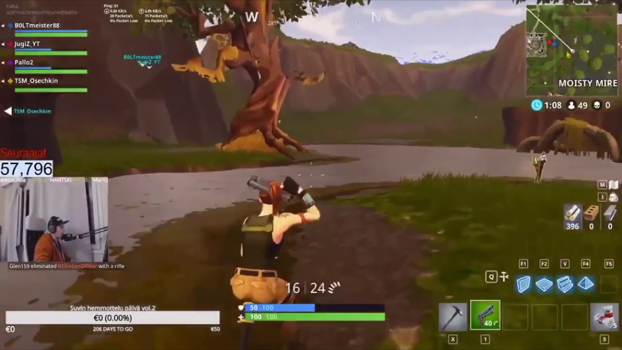 Fortnitewins ragee tiimikavereille kun eiv&auml;t ryssi