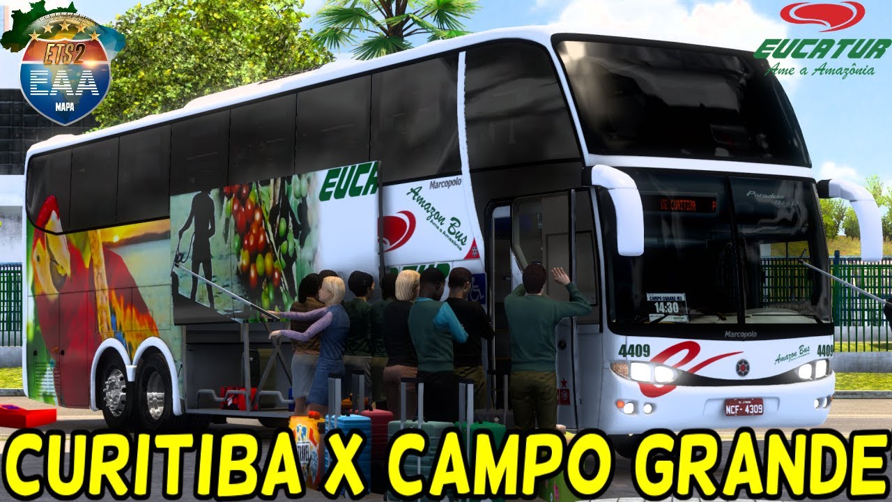SIMULADOR DE ONIBUS | CURITIBA X CAMPO GRANDE / EUCATUR - MARCOPOLO G6 1550LD MERCEDES /GRATIS