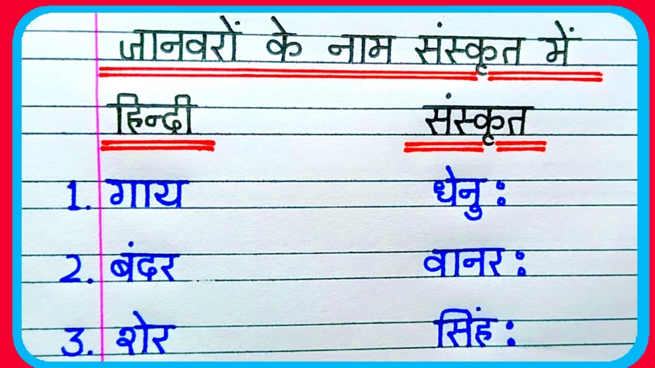 जानवरों के नाम संस्कृत में | janvaron ke naam sanskrit mein | animals name in sanskrit | fast study