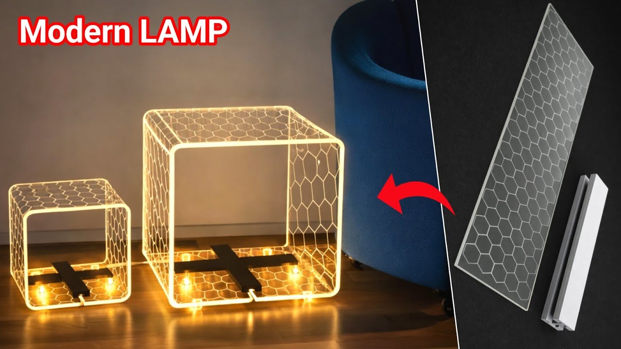 How to Make a Unique and Luxurious Modern Lamp from Used Clear Acrylic and PVC Pipes