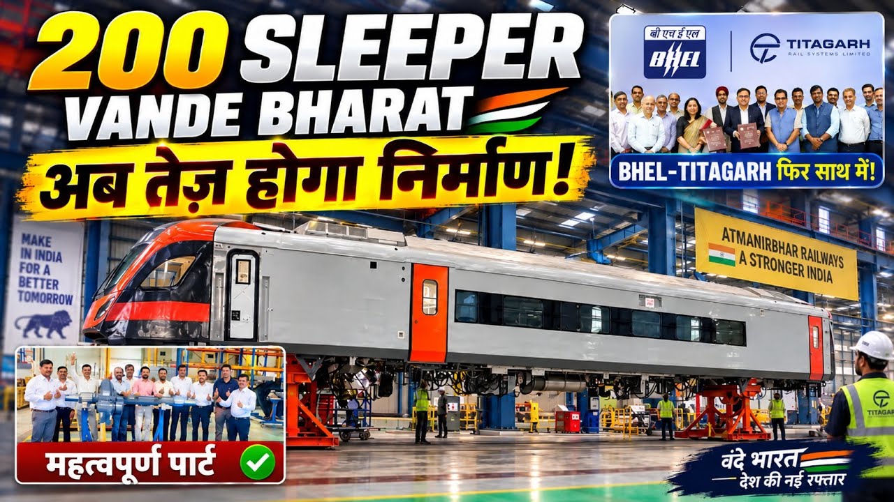 200 Sleeper Vande Bharat का Mega Project तेज़! Kinet की बड़ी Update, BHEL-Titagarh फिर साथ में