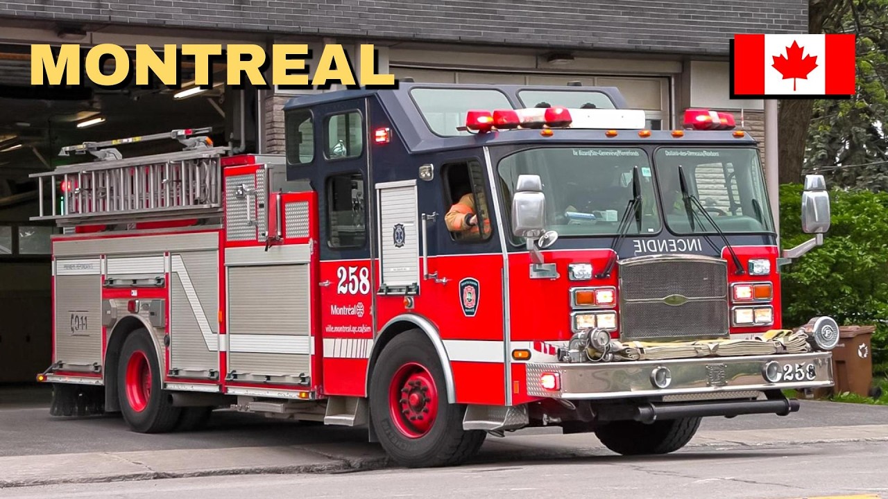 Montréal | Fire Department Pumper 258 Responds With Electronic Siren While Covering for Station 42