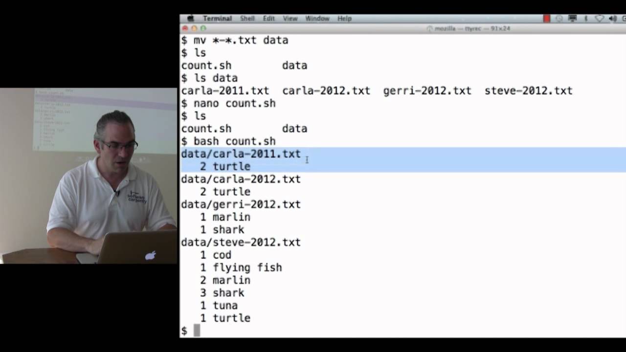 Software Carpentry September 2012 (1.9) The Unix Shell