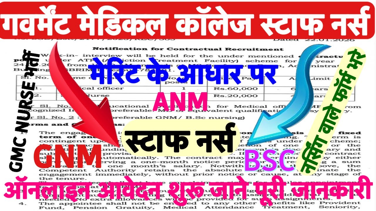 GMC Staff Nurse Vacancy 2026💥Permanent Nursing Officer Vacancy 2026💥Staff Nurse Vacancy 2026|GMCH