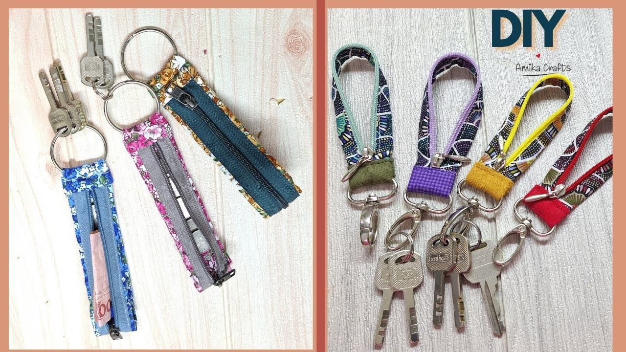 DIY, 2 types of key chains from zipper /coin purse.
