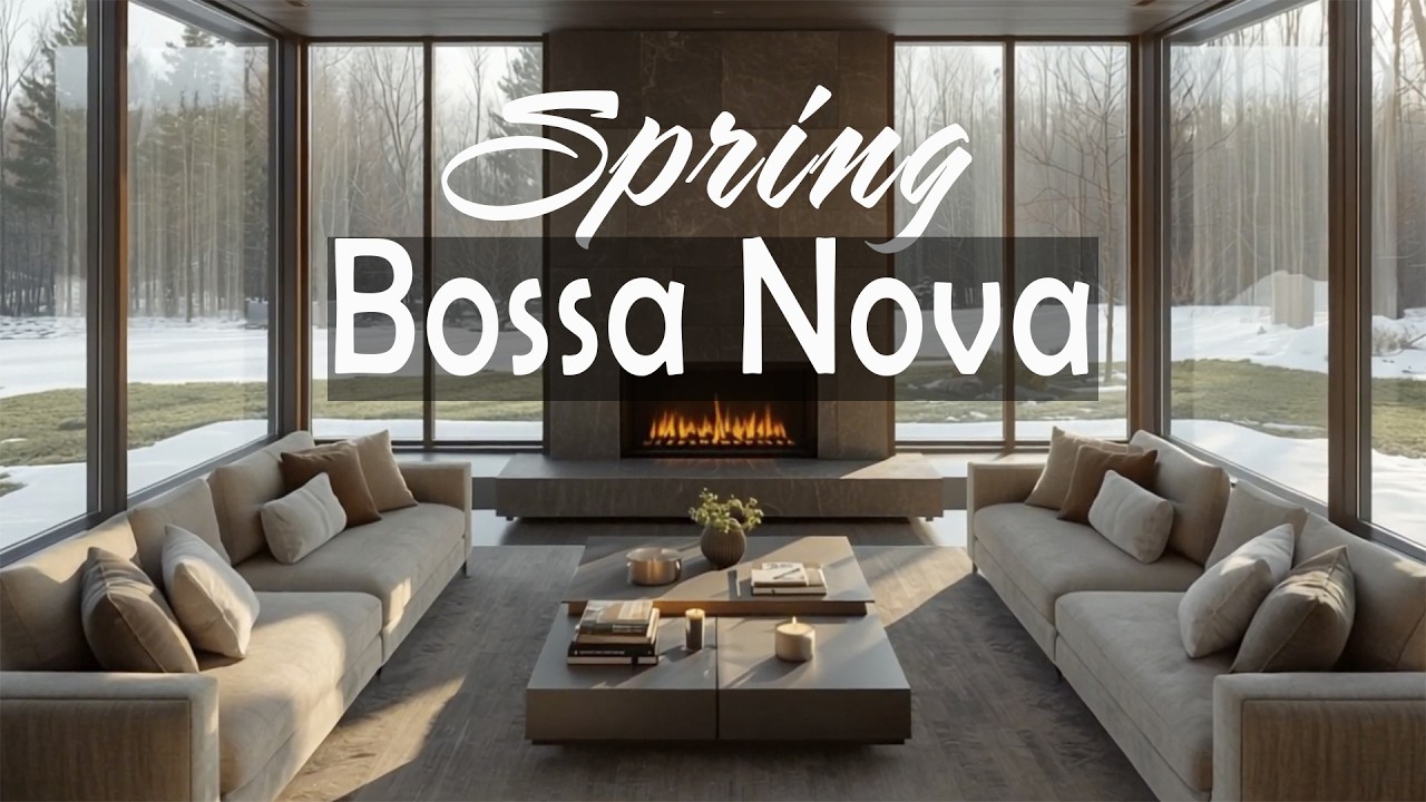 🌿Spring Bossa Nova Music 🔥🎶 Relaxing Fireplace Lounge for Calm Mornings & Soft Evenings