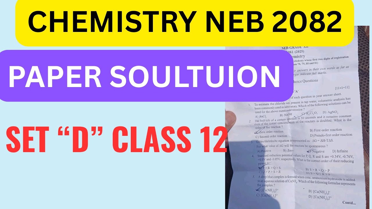 CHEMISTRY PAPER SOLUTION SET 