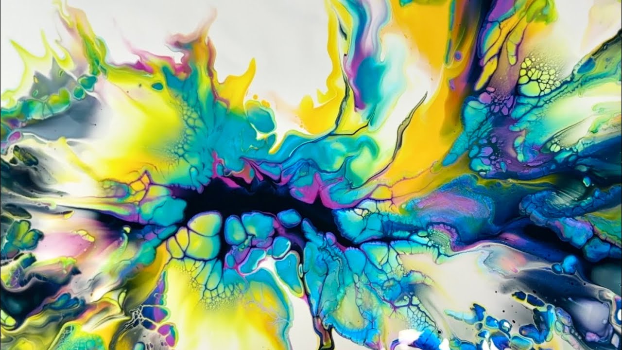 Color Shift and Iridescent Dutch Pour Painting - paint and water only!