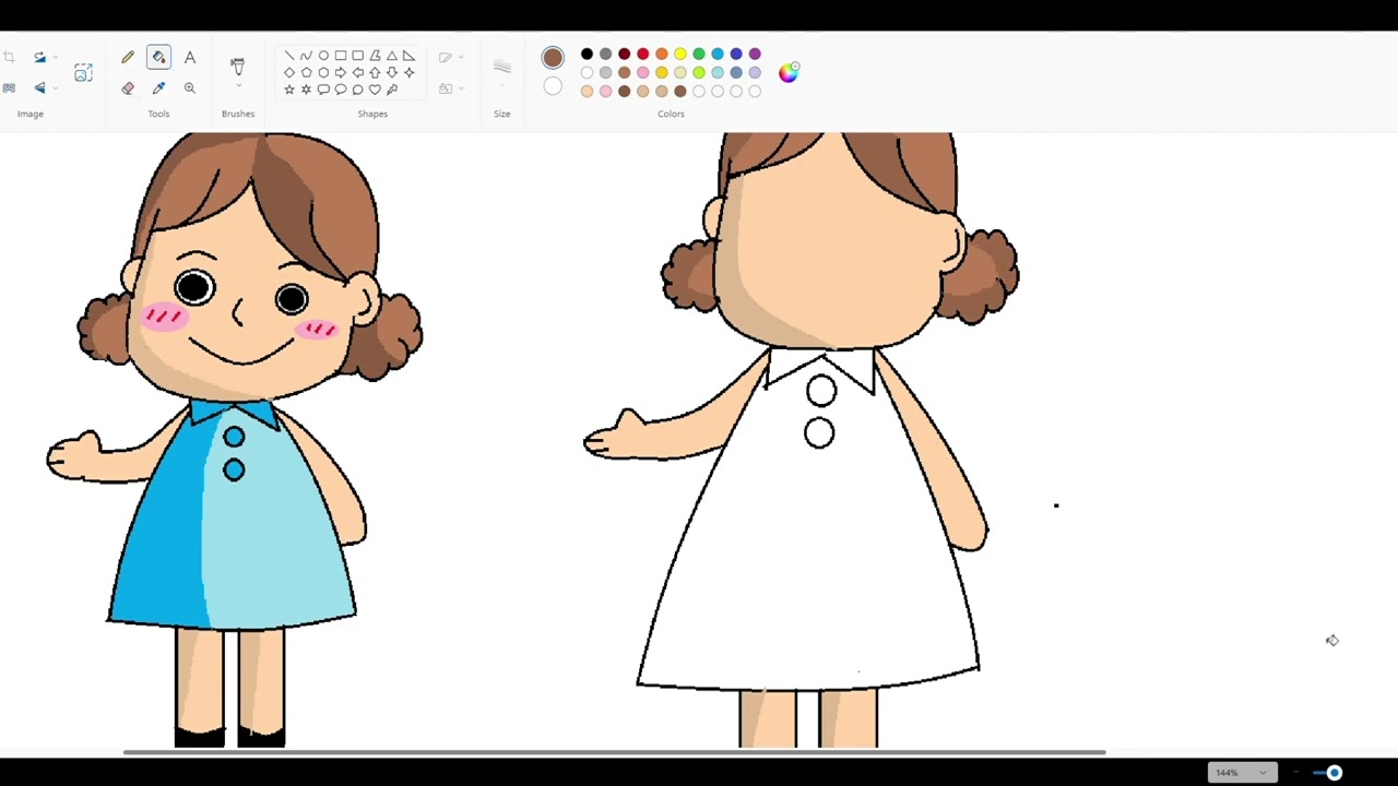 การวาดเด็กผู้หญิงในอารมต่างๆ โปรแกรมpaint