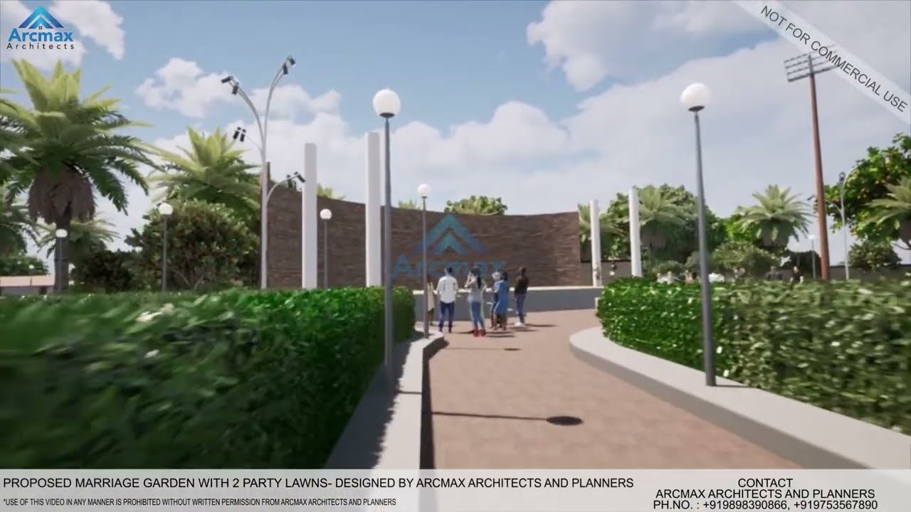 Marriage Garden Design with 2 Party Lawn By Arcmax Architects