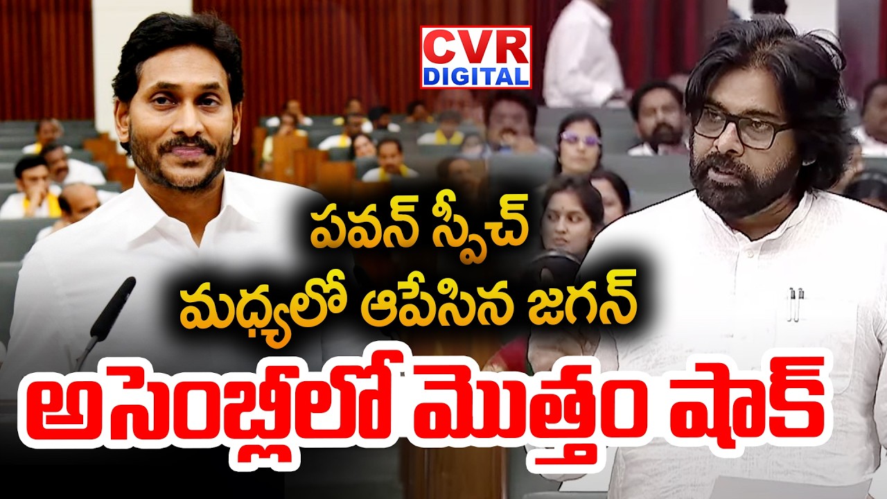 పవన్ స్పీచ్ మధ్యలో ఆపేసిన జగన్ | Pawan Kalyan VS YS Jagan In Assembly | CVR Digital