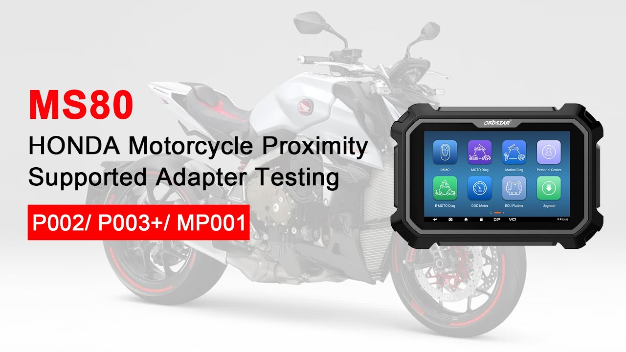 OBDSTAR MS80 HONDA Motorcycle Proximity Key Programming Supported Adapter Testing  - Cardiagtool