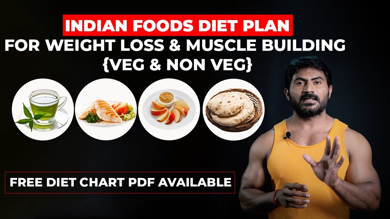 Indian Food Diet For Weight/Fat Loss & Muscle Building || Indian Foods Diet Plan