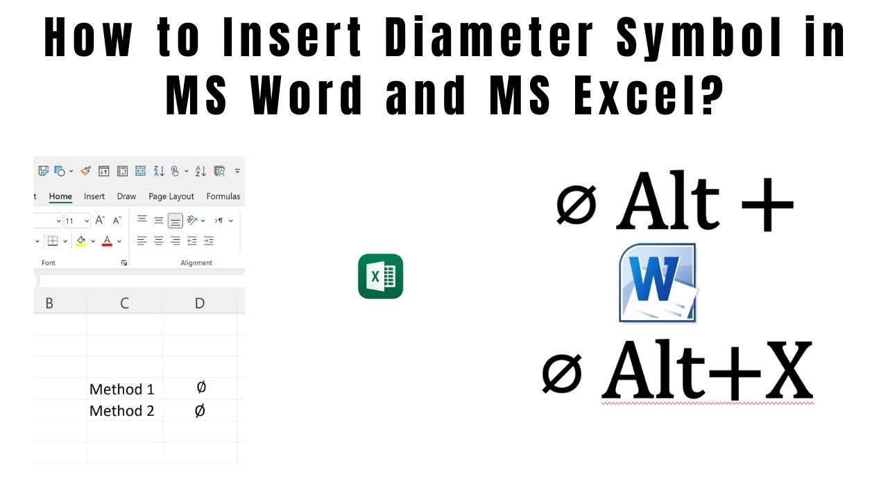 Insert Diameter Symbol (⌀) in Microsoft Word & Excel | Step by Step Guide