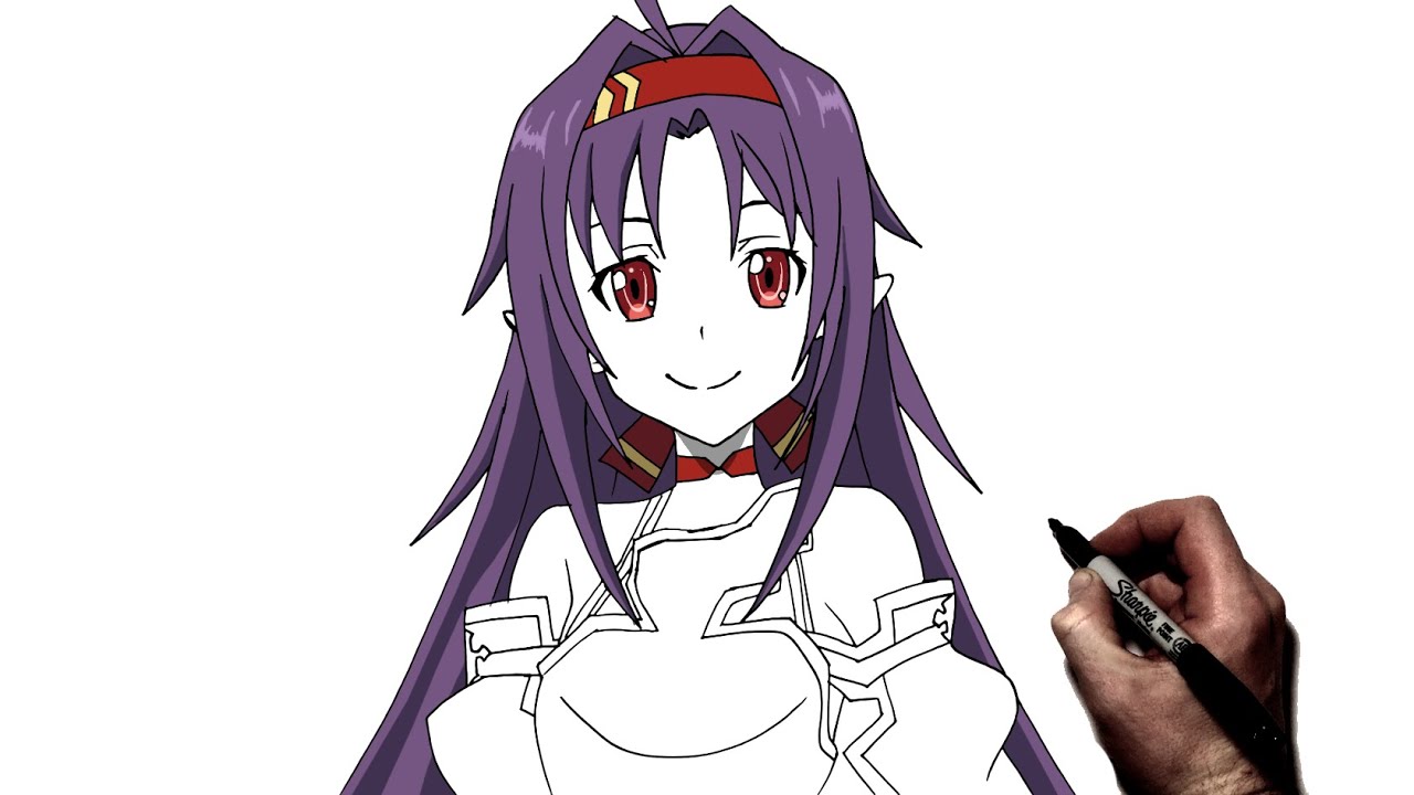 How To Draw Konno Yuuki | Step By Step | Sword Art Online