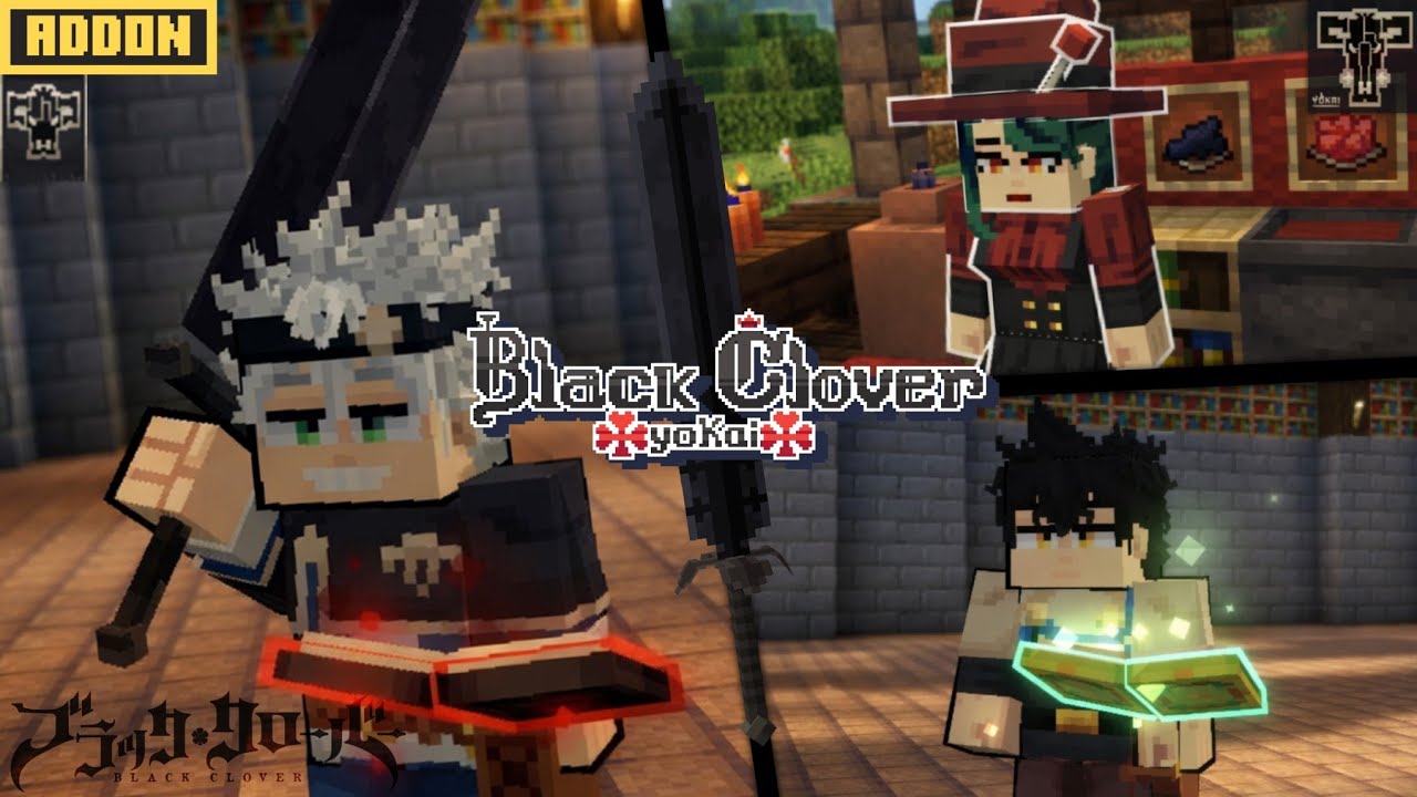 BEST BLACK CLOVER ADDON FOR MINECRAFT BEDROCK 🔥 | BLACK CLOVER YOKAI MCPE 1.21+ 
